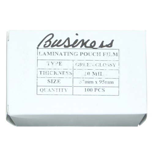 Green 10mil Business Card Laminating Pouches - 100pk