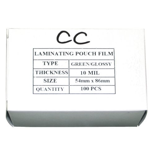 Green 10mil Credit Card Laminating Pouches - 100pk