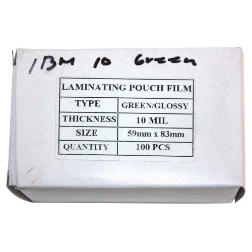 Green 10mil IBM Data Laminating Pouches - 100pk