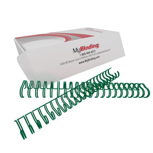 Green 7/8" 2:1 Pitch Twin Loop Wire (100pk)
