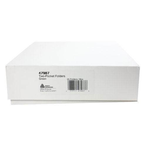 Avery Green Two-Pocket Folder 25pk - 47987 - Clearance Sale