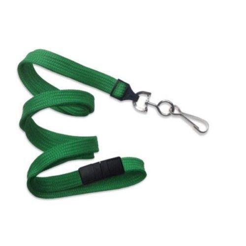 Green Flat Braid Break-Away Lanyard with NPS Swivel Hook - 100pk