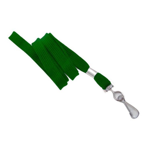 Green Flat Lanyard with Swivel Hook - 3/8" - 100pk