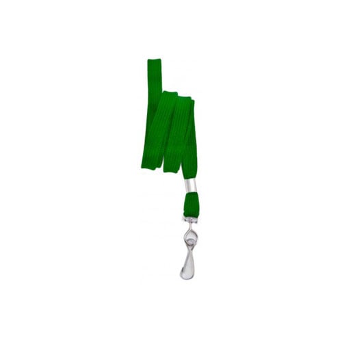 Green Flat Lanyard with Swivel Hook - 3/8" - 100pk