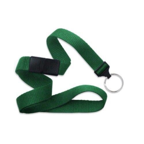 Green Microweave Break-Away Lanyard with NPS Split Ring - 100pk