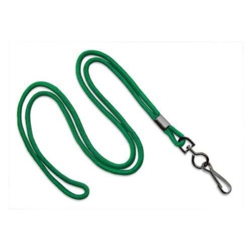 Green Round Braid Lanyard with Black Swivel Hook - 1000pk
