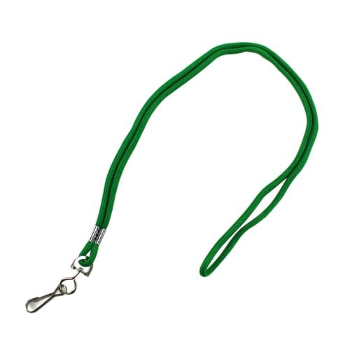Green Round Braid Lanyard with NPS Swivel Hook - 100pk