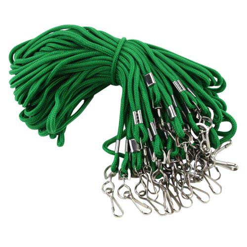 Green Round Braid Lanyard with NPS Swivel Hook - 100pk