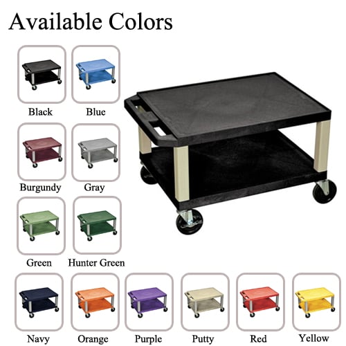 H. Wilson 16" High Tuffy Utility A/V Cart (2-Shelf Putty Legs)