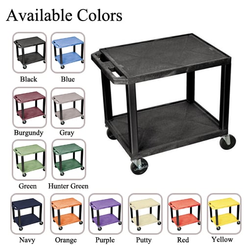 H. Wilson 24.5" High Tuffy Utility A/V Cart (2-Shelf Black Legs)