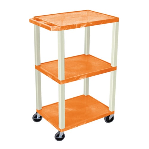 H. Wilson Tuffy 42"  Utility and Audio / Visual Cart (3-Shelf Putty Legs)