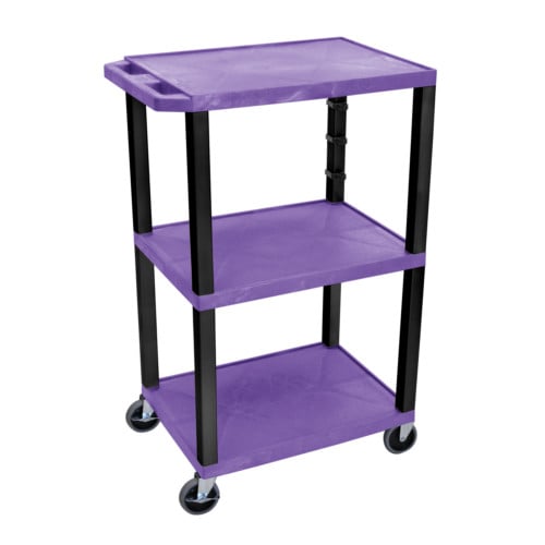 H. Wilson Tuffy 42" Utility and Audio / Visual Cart (3-Shelf Black Legs)