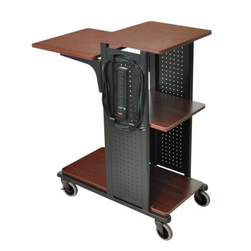 H. Wilson WPS4BRE Mobile Boardroom Presentation Station with 4 Aspen Shelves