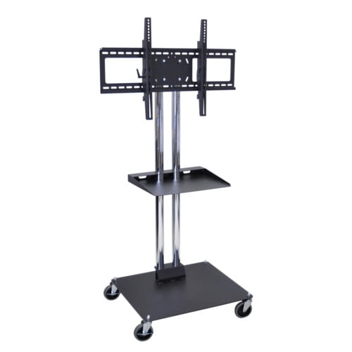 H. Wilson WPSMS44SCH-4 37"-  60" LCD TV Mount Mobile Stand with Shelf (50" High)