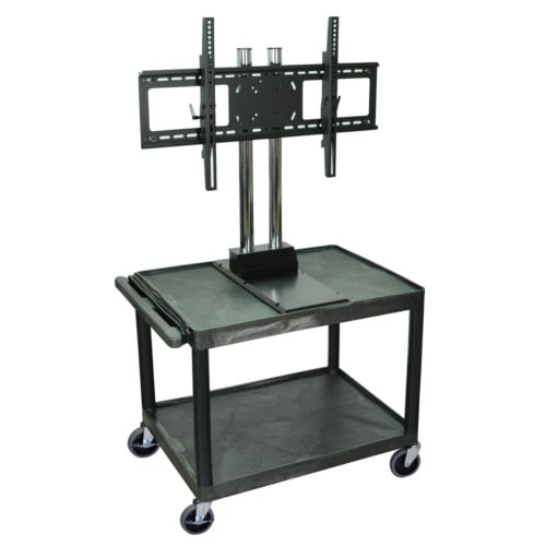 H. Wilson WPTV28E Black 2-Shelf Mobile A/V Cart with LCD TV Mount