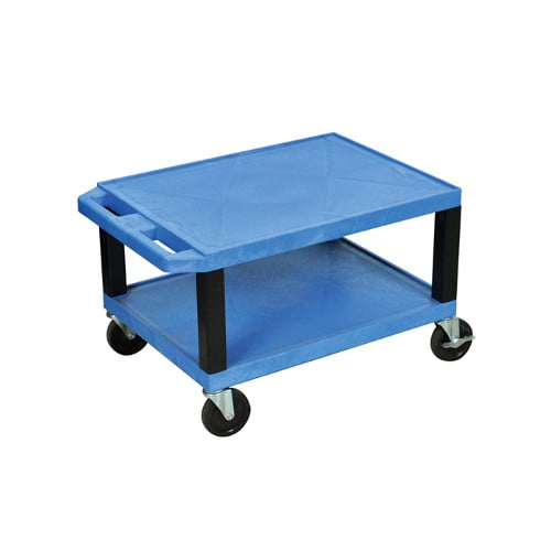 H. Wilson 16" High Tuffy Utility A/V Cart (2-Shelf Black Legs)
