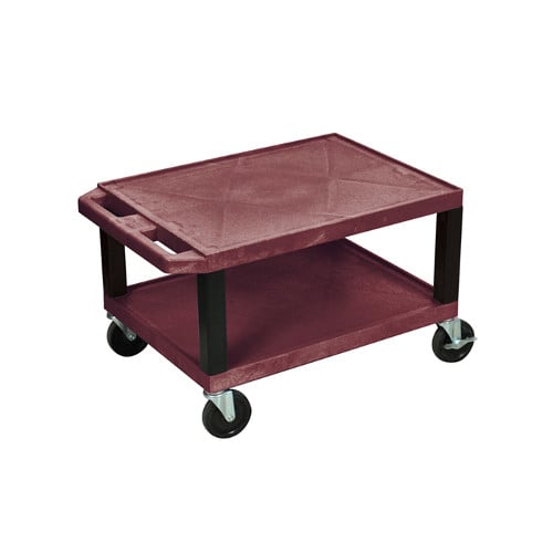 H. Wilson 16" High Tuffy Utility A/V Cart (2-Shelf Black Legs)