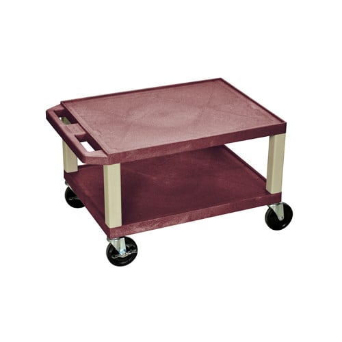 H. Wilson 16" High Tuffy Utility A/V Cart (2-Shelf Putty Legs)