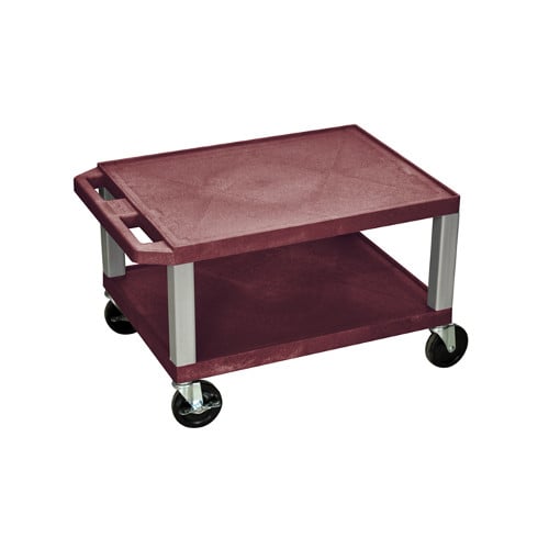 H. Wilson 16" High Tuffy Utility A/V Cart (2-Shelf Nickel Legs)