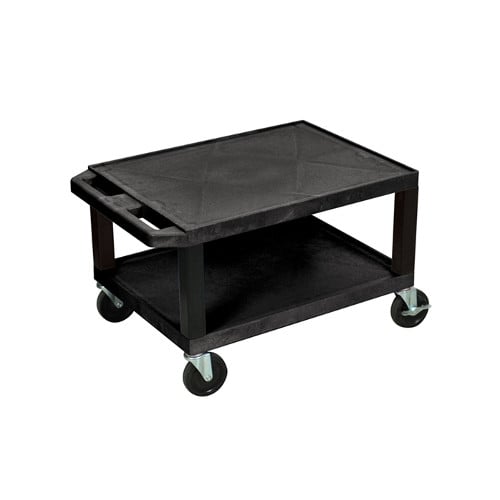 H. Wilson WT16E Black 16" High Tuffy Utility A/V Cart (2-Shelf Black Legs)
