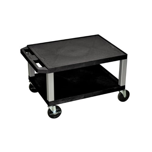 H. Wilson 16" High Tuffy Utility A/V Cart (2-Shelf Nickel Legs)