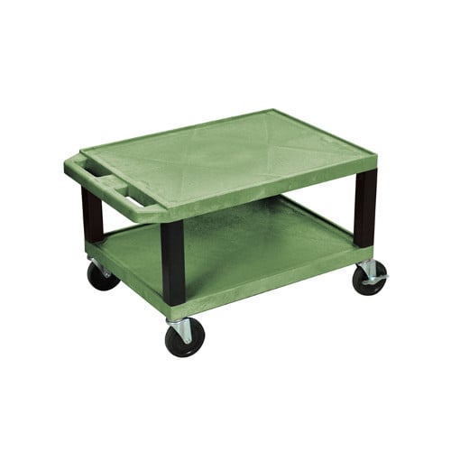 H. Wilson 16" High Tuffy Utility A/V Cart (2-Shelf Black Legs)