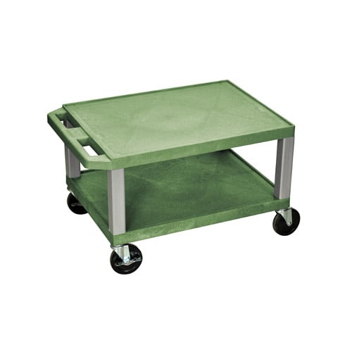 H. Wilson 16" High Tuffy Utility A/V Cart (2-Shelf Nickel Legs)