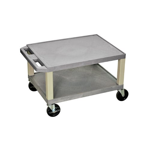 H. Wilson 16" High Tuffy Utility A/V Cart (2-Shelf Putty Legs)