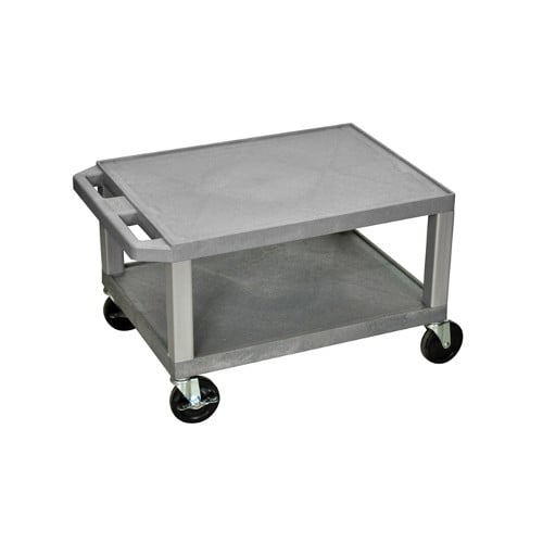 H. Wilson WT16GYE-N Gray 16" High Tuffy Utility A/V Cart (2-Shelf Nickel Legs)