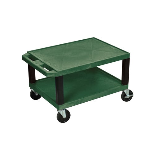 H. Wilson 16" High Tuffy Utility A/V Cart (2-Shelf Black Legs)