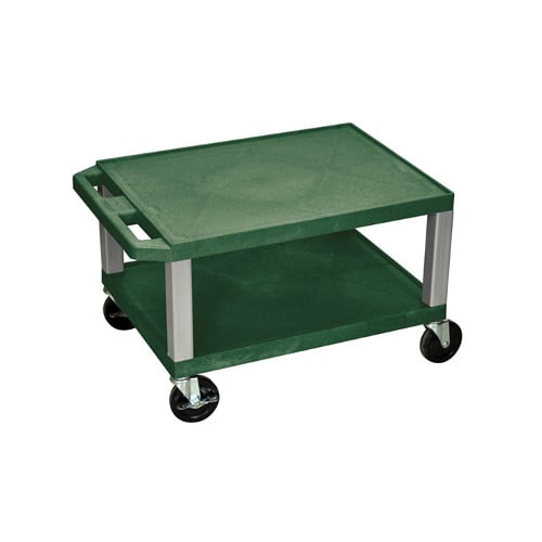 H. Wilson 16" High Tuffy Utility A/V Cart (2-Shelf Nickel Legs)