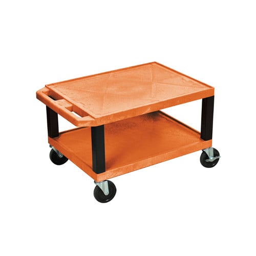 H. Wilson 16" High Tuffy Utility A/V Cart (2-Shelf Black Legs)
