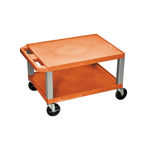 H. Wilson 16" High Tuffy Utility A/V Cart (2-Shelf Nickel Legs)