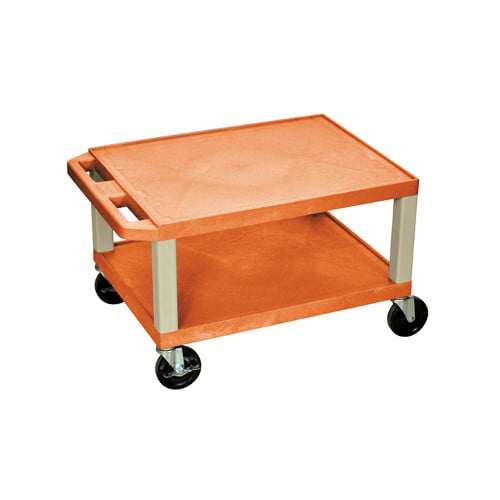 H. Wilson 16" High Tuffy Utility A/V Cart (2-Shelf Putty Legs)