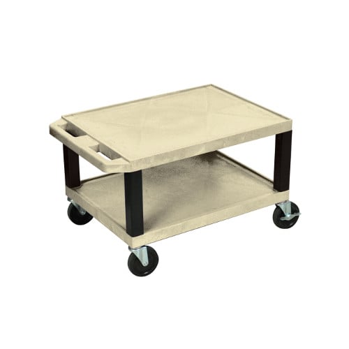 H. Wilson 16" High Tuffy Utility A/V Cart (2-Shelf Black Legs)