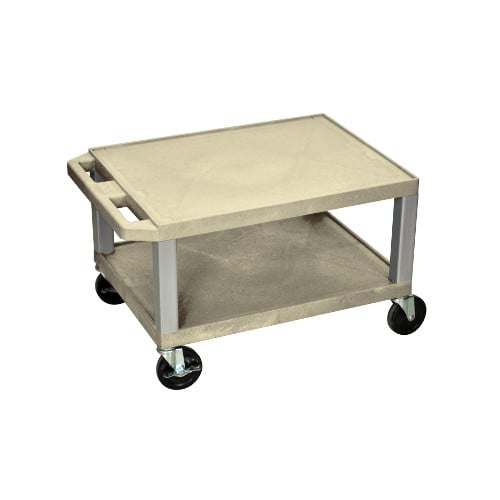 H. Wilson 16" High Tuffy Utility A/V Cart (2-Shelf Nickel Legs)