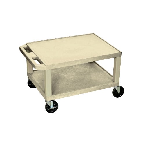 H. Wilson 16" High Tuffy Utility A/V Cart (2-Shelf Putty Legs)