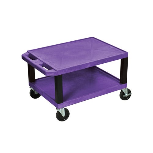H. Wilson 16" High Tuffy Utility A/V Cart (2-Shelf Black Legs)