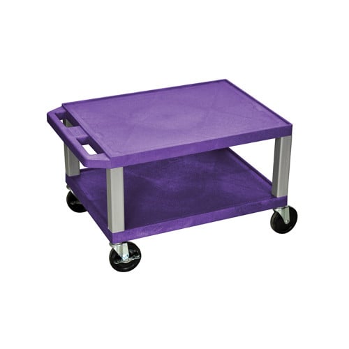 H. Wilson 16" High Tuffy Utility A/V Cart (2-Shelf Nickel Legs)