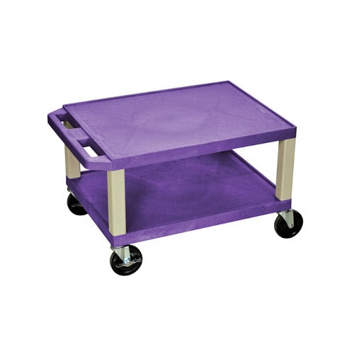 H. Wilson 16" High Tuffy Utility A/V Cart (2-Shelf Putty Legs)