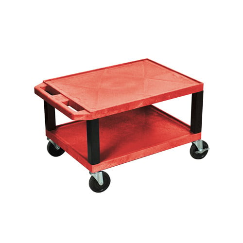 H. Wilson 16" High Tuffy Utility A/V Cart (2-Shelf Black Legs)