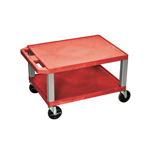 H. Wilson 16" High Tuffy Utility A/V Cart (2-Shelf Nickel Legs)