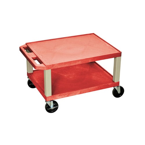 H. Wilson 16" High Tuffy Utility A/V Cart (2-Shelf Putty Legs)