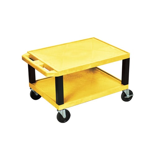 H. Wilson 16" High Tuffy Utility A/V Cart (2-Shelf Black Legs)