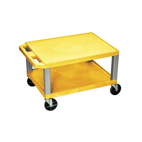 H. Wilson 16" High Tuffy Utility A/V Cart (2-Shelf Nickel Legs)