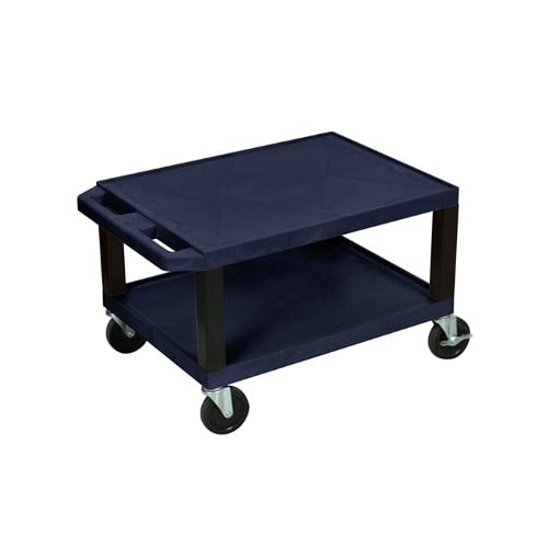 H. Wilson WT16ZE-B Navy Blue 16" High Tuffy Utility A/V Cart (2-Shelf Black Legs)