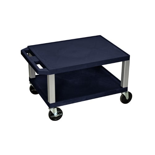 H. Wilson 16" High Tuffy Utility A/V Cart (2-Shelf Nickel Legs)