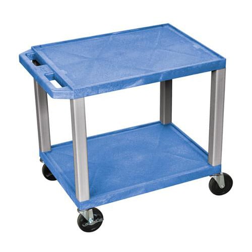 H. Wilson 24.5" High Tuffy Utility A/V Cart (2-Shelf Nickel Legs)