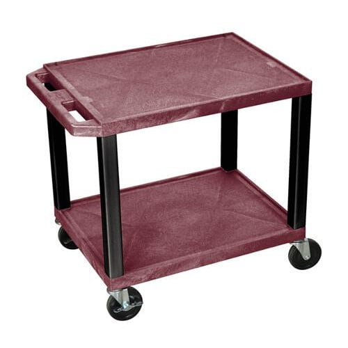 H. Wilson 24.5" High Tuffy Utility A/V Cart (2-Shelf Black Legs)