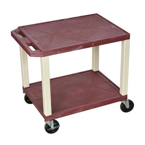 H. Wilson 24.5" High Tuffy Utility A/V Cart (2-Shelf Putty Legs)